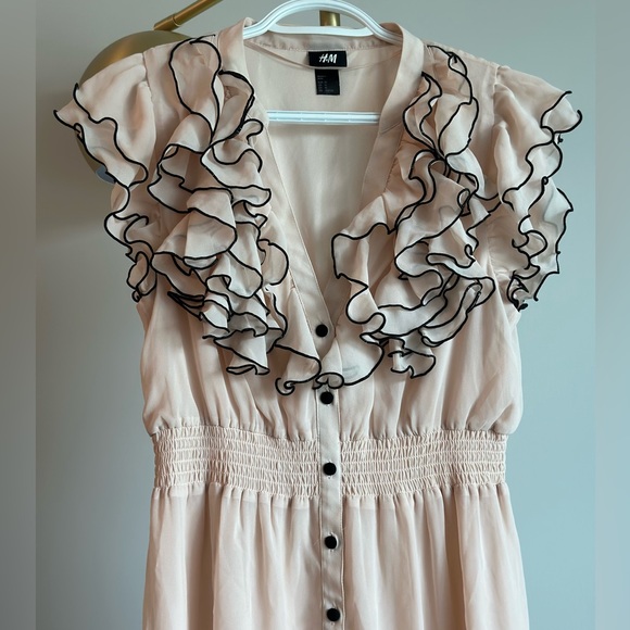 H&M size 10 dusty rose dress, midi length with ruffles - Picture 2 of 5